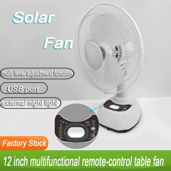 Ladies table fan with remote control and solar operation Bowlift