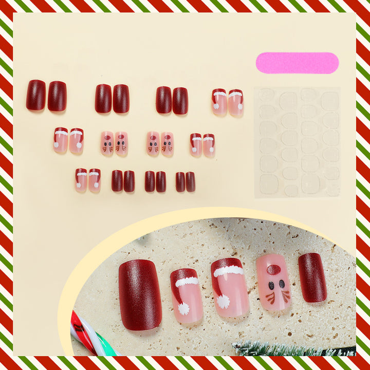 Festive Holiday Themed Press-On Nails Bowlift