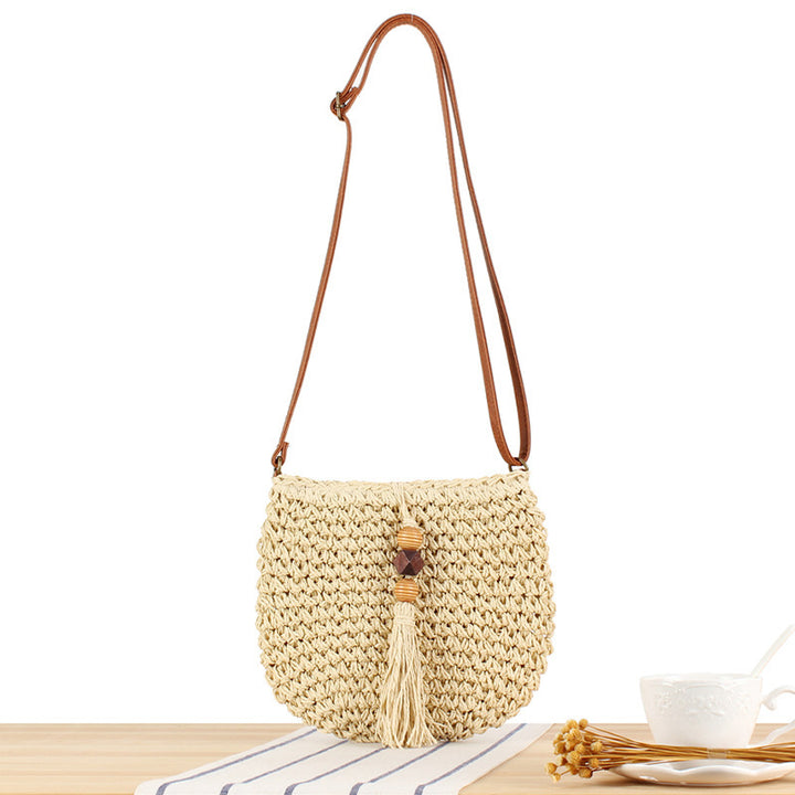 Shoulder bag with Hand-knotted Macramé and Fringes Bowlift