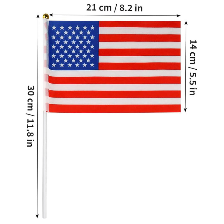 Unisex nan portable USA table flag with plastic pole and decorative tip Bowlift