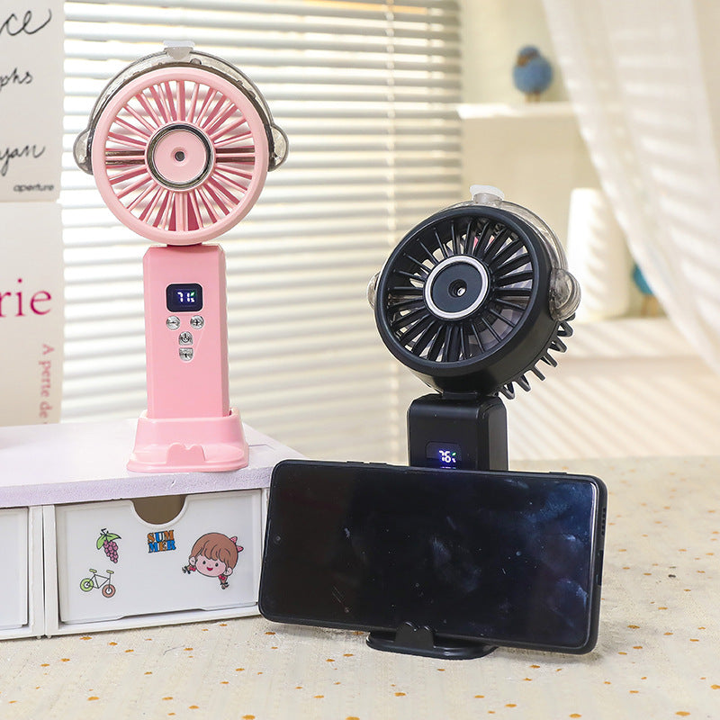 Women portable spray fan with LCD display Bowlift
