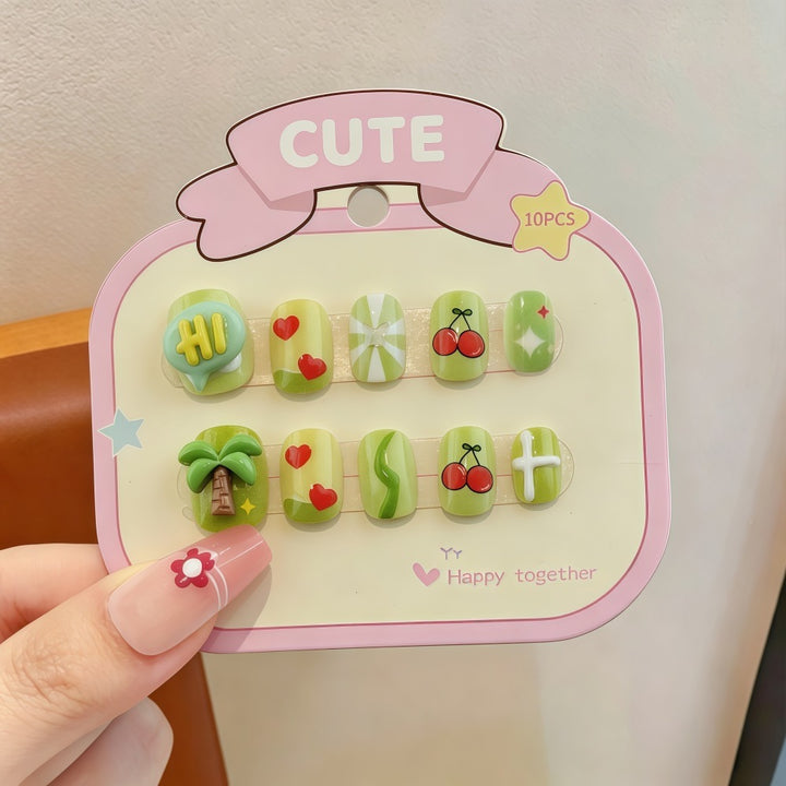 Artificial nails with sweet character design Bowlift