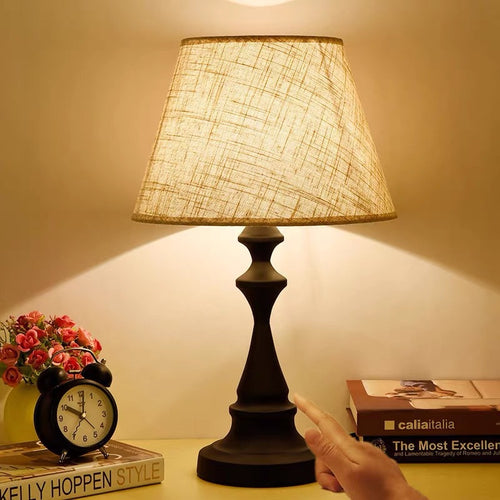 Touch-Control Fabric Shade Table Lamp