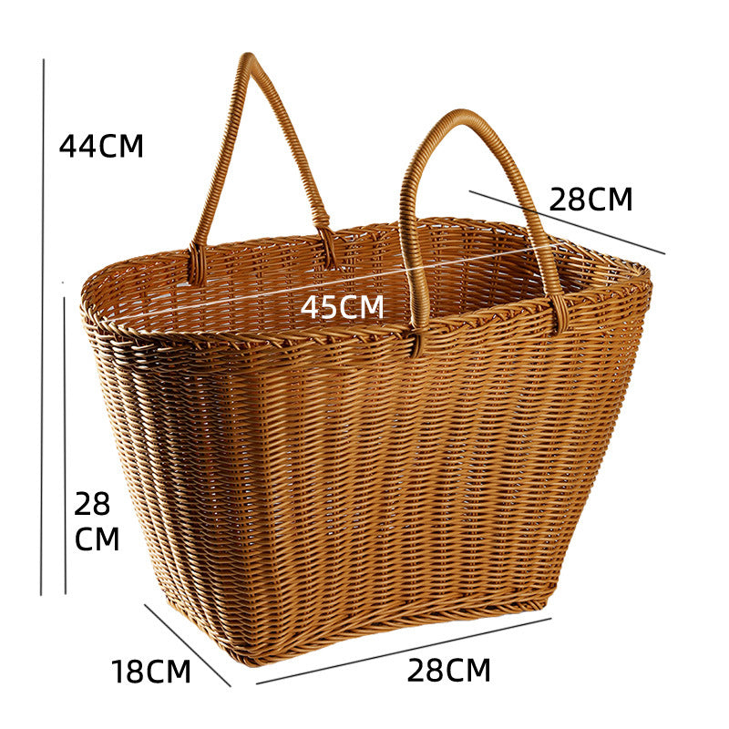 Unisex Handwoven Shopping Basket with Two Handles Bowlift