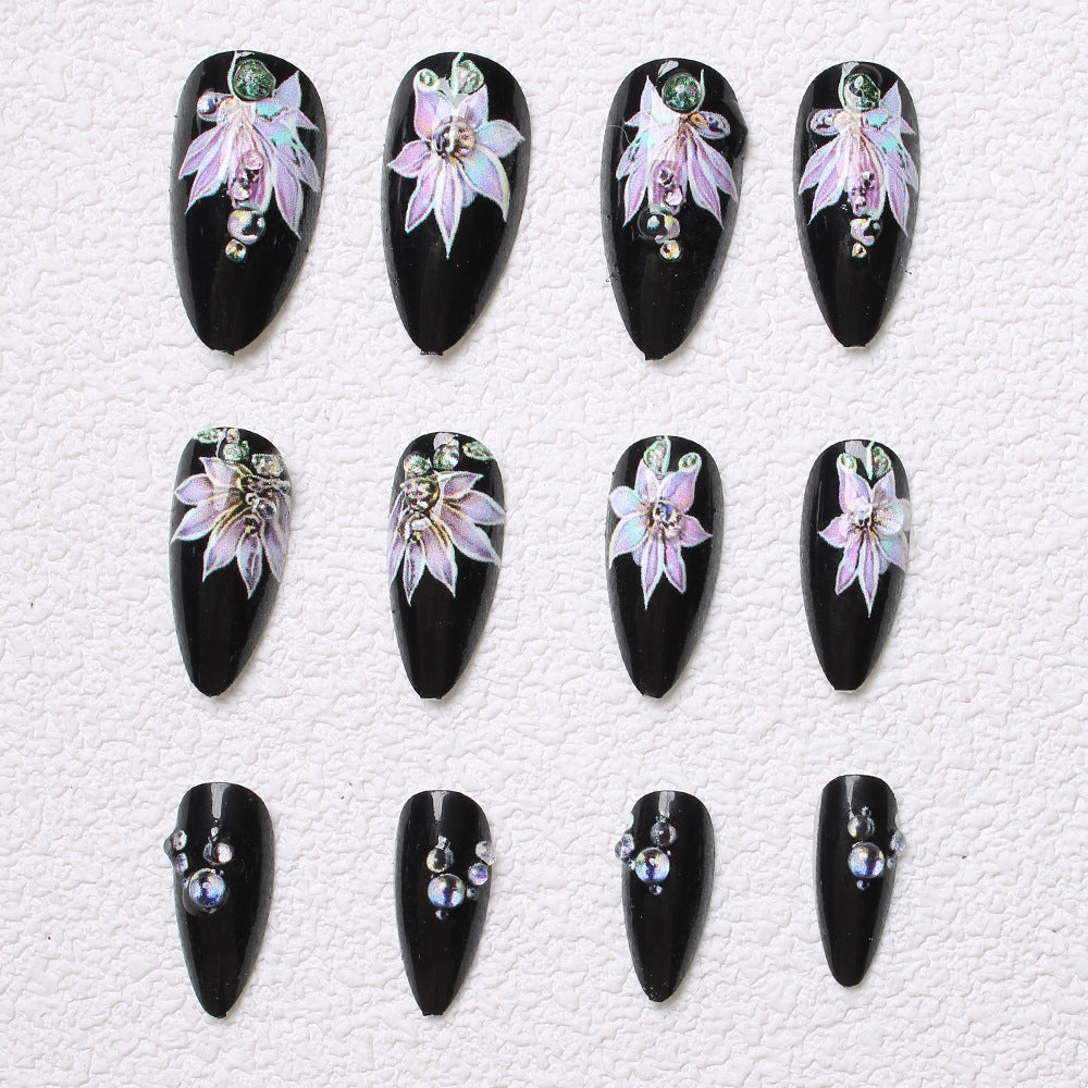 Floral Embellished Press-On Nails Bowlift