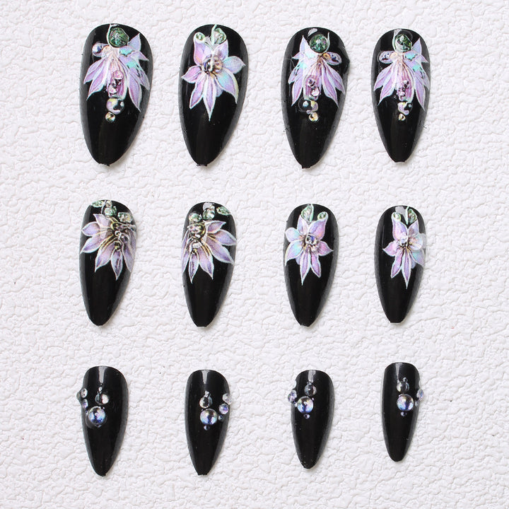 Floral Embellished Press-On Nails Bowlift