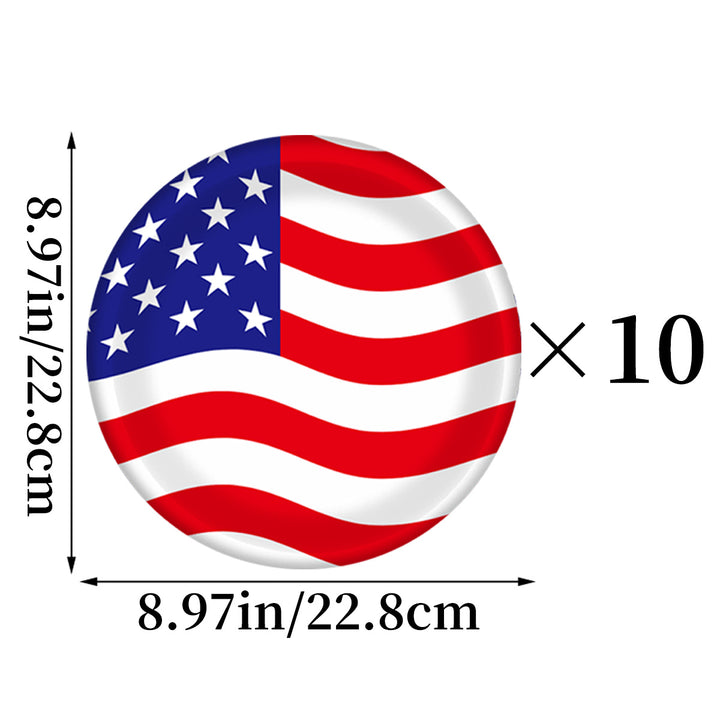 Unisex nan Pappteller Set with patriotic star stripe motif and convenient plate size Bowlift