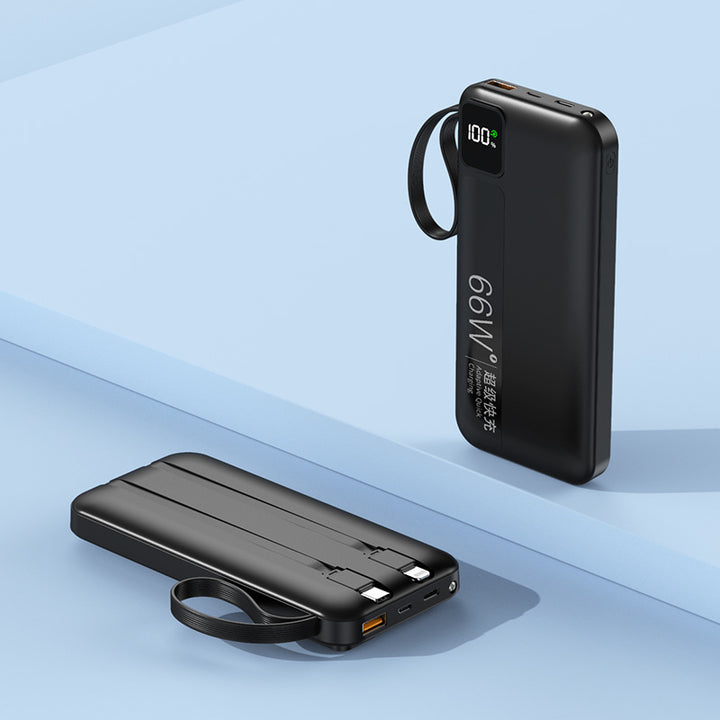 High-performance power bank with integrated charging cables and digital display Bowlift
