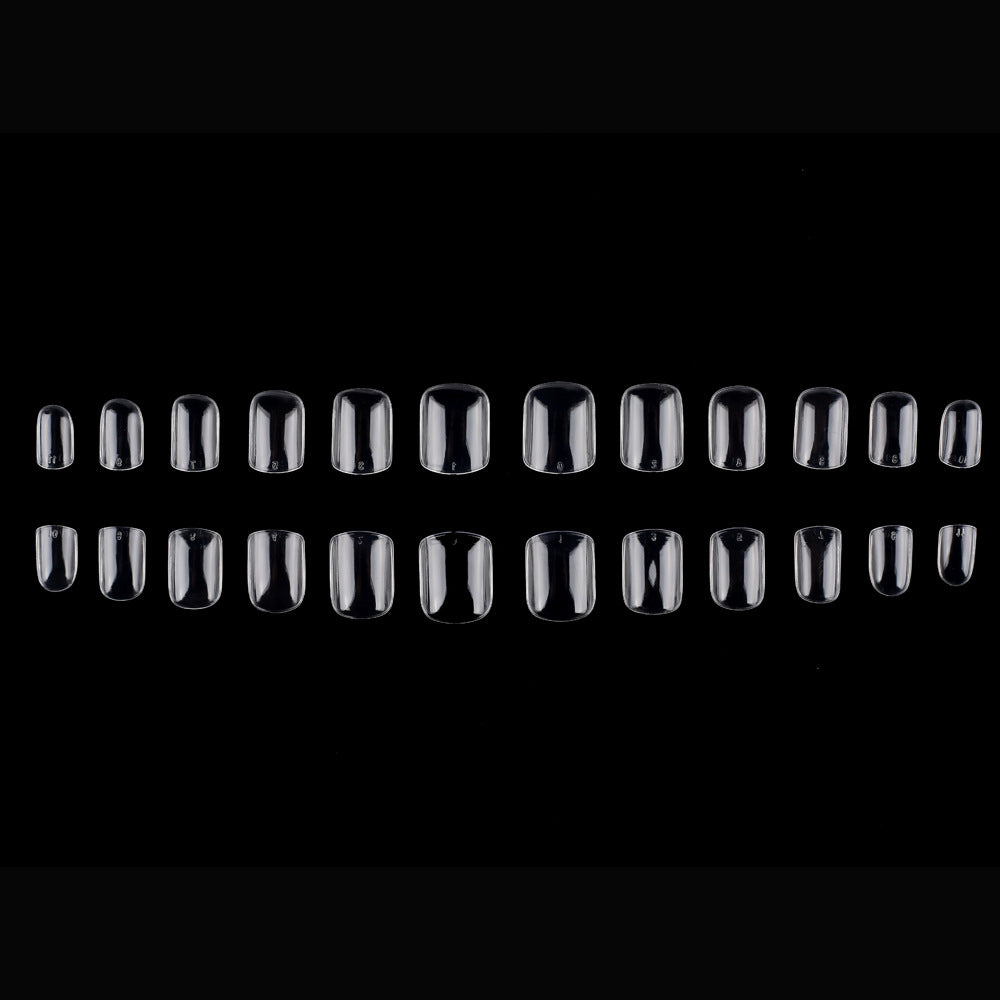 Transparent French Tip Press-On Nails Bowlift