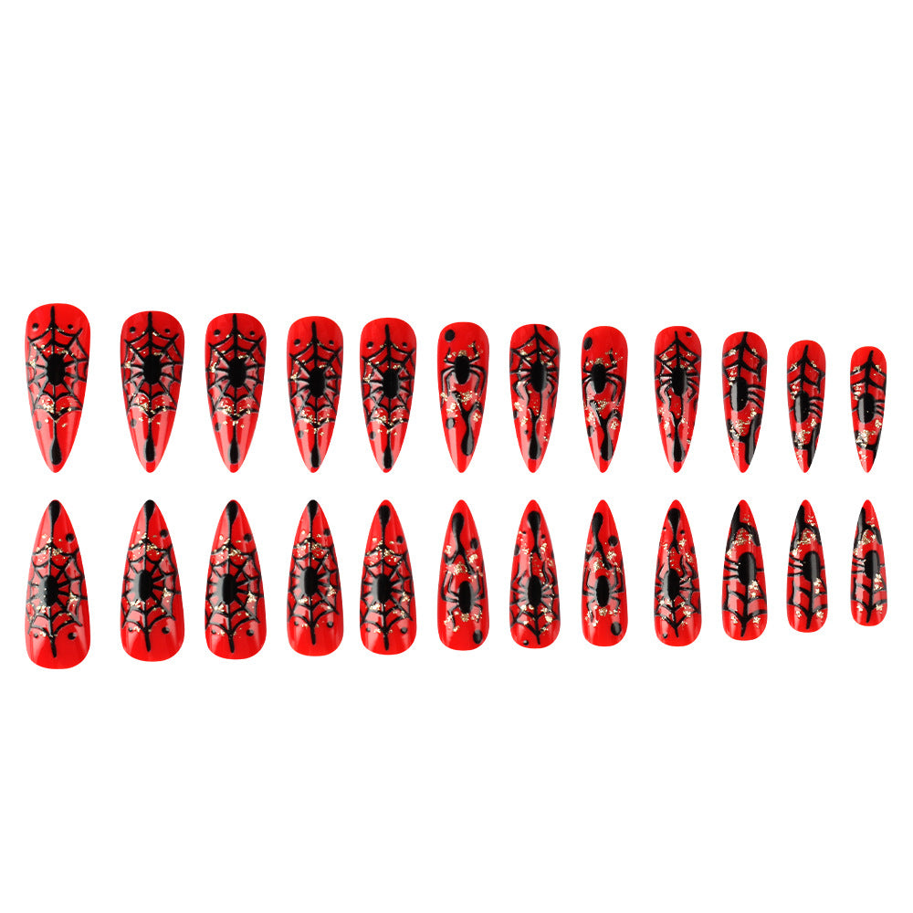 Halloween-Themed Poisonous Spider Press-On Nails Bowlift