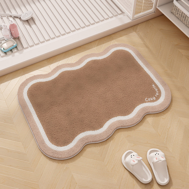 Rainbow-Themed Plush Memory Foam Bath Mat