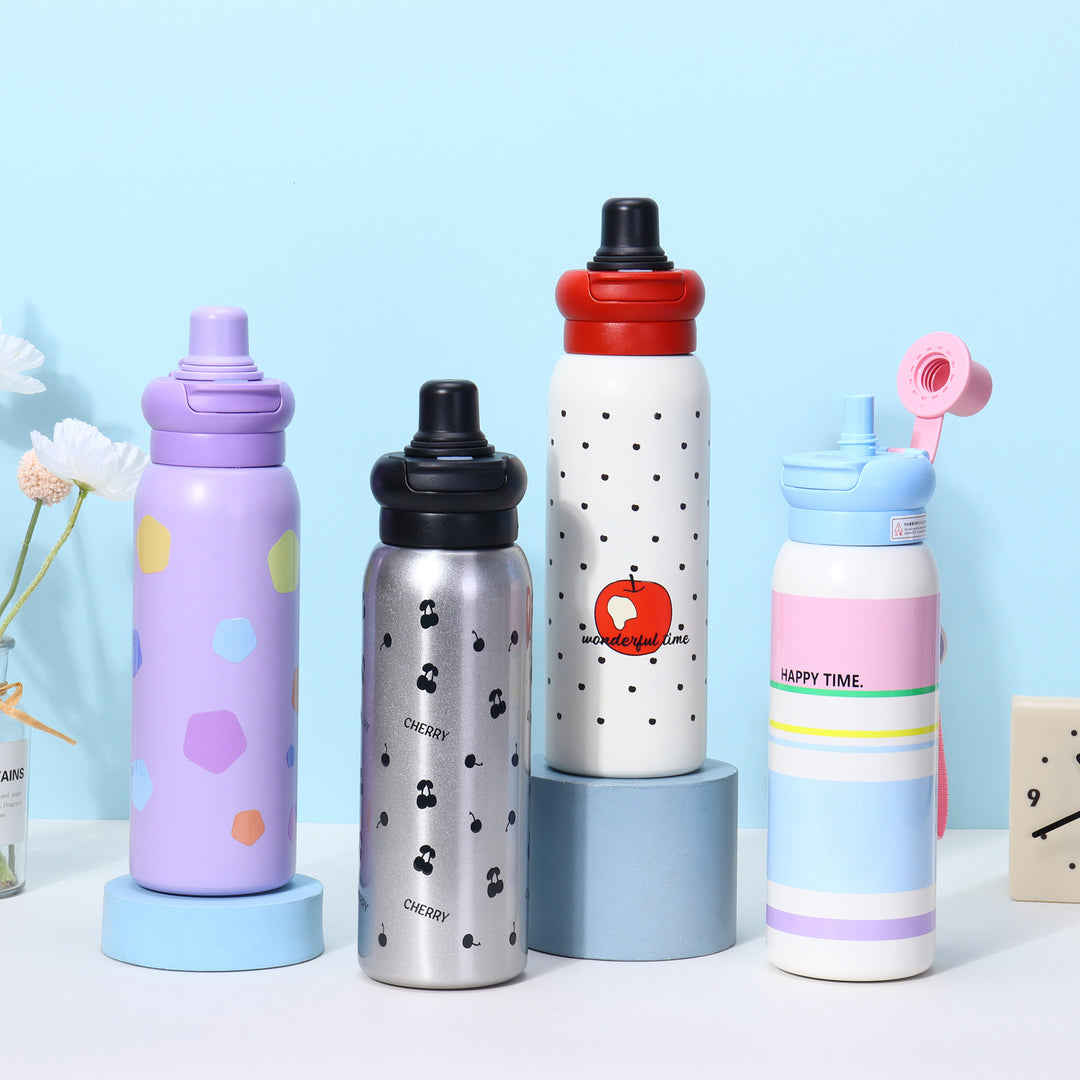 Women's thermo water bottle with non-slip grip and unique design Bowlift