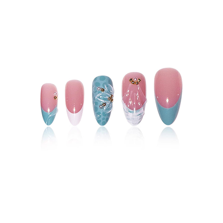 Elegant Abstract Floral Nail Art Extensions Bowlift
