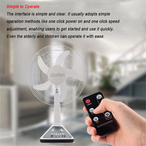Women's Portable Solar-Powered Fan with Remote Control and USB Connection Bowlift