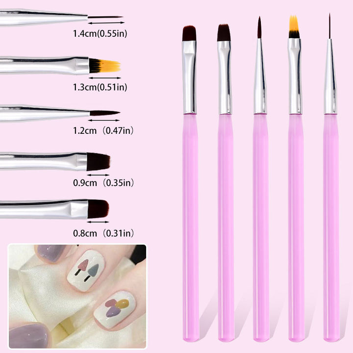 Professional Nail Art Detail Brush Set Bowlift