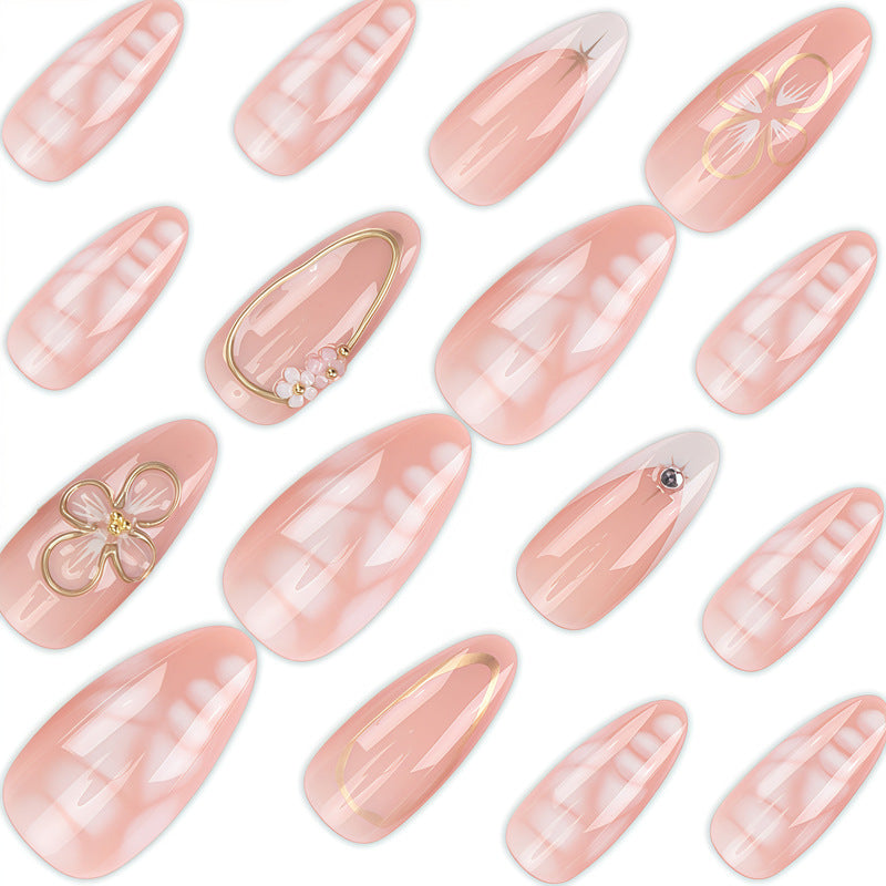 Decorative Floral Press-On Nail Art Set Bowlift
