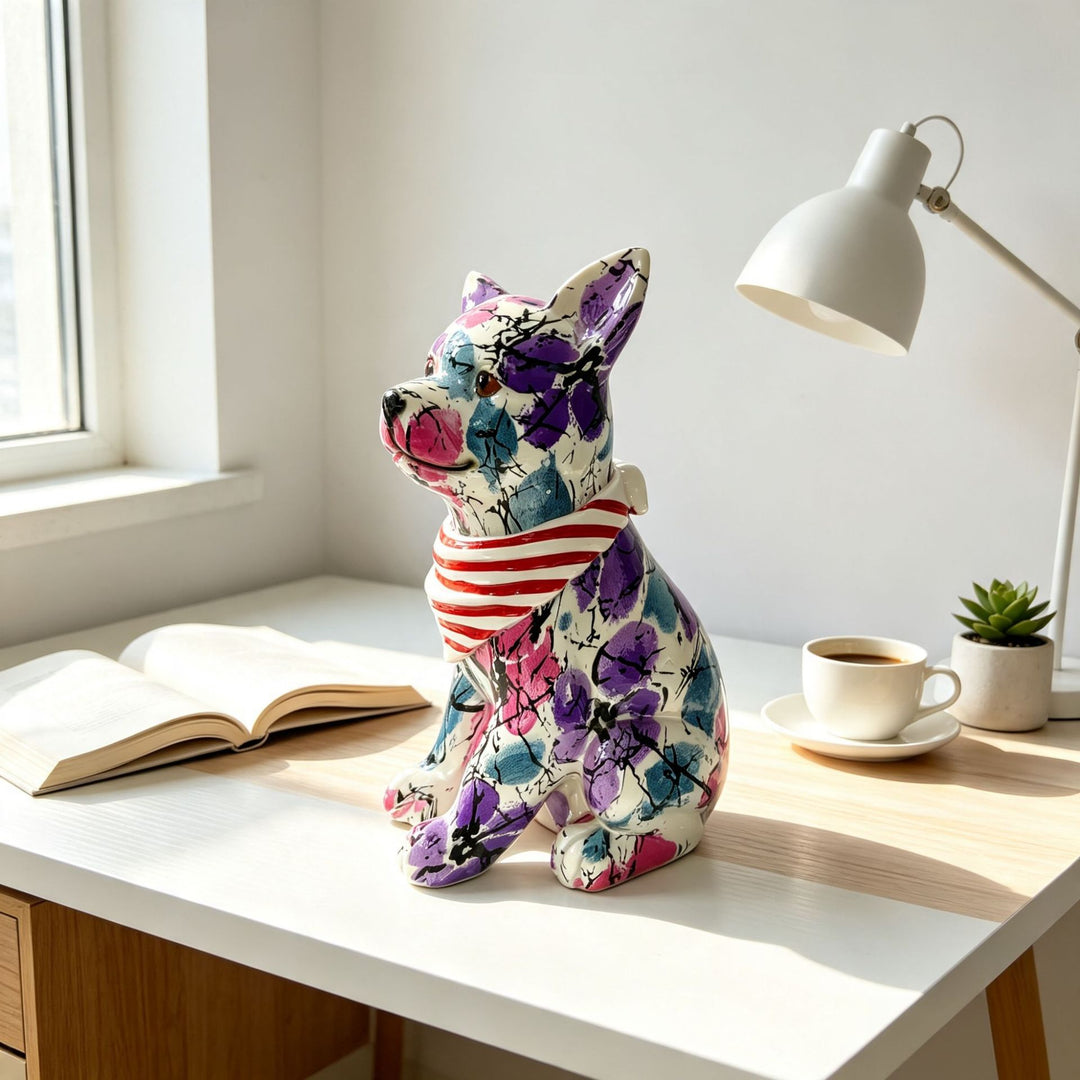 Colorful decorative figure of a dog in modern design Bowlift