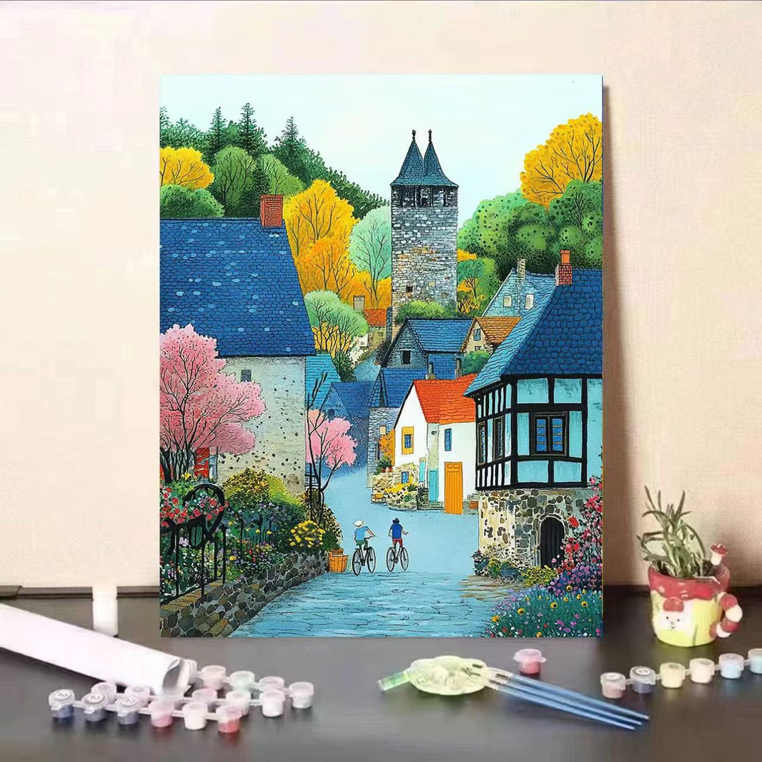 Scenic Village Paint by Numbers Art Kit Bowlift