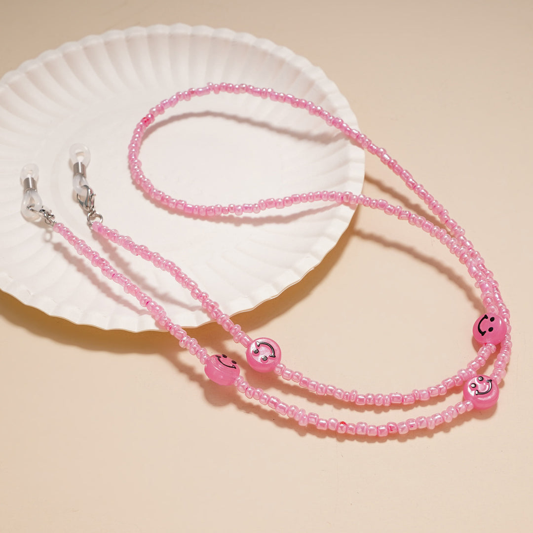 Decorative Smile Beaded Eyewear Chain Bowlift