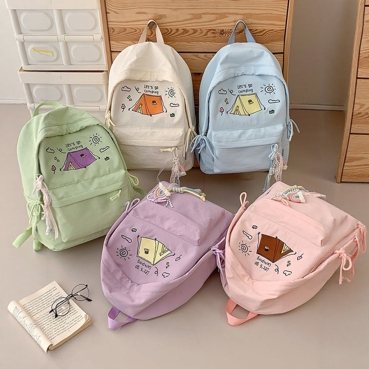 Camping-Themed Casual Backpack Bowlift