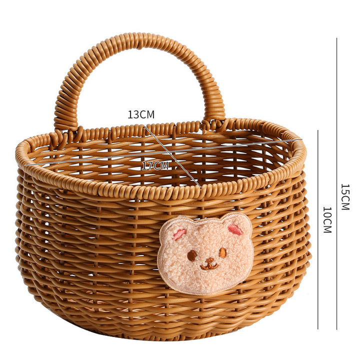 Handwoven Storage Basket with Ergonomic Handle Bowlift