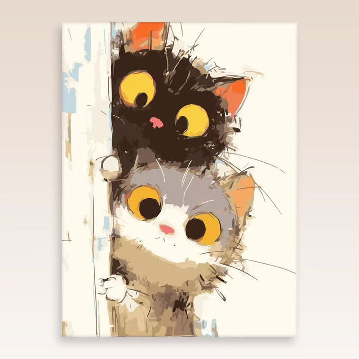 Whimsical Cat Portrait Wall Art Bowlift