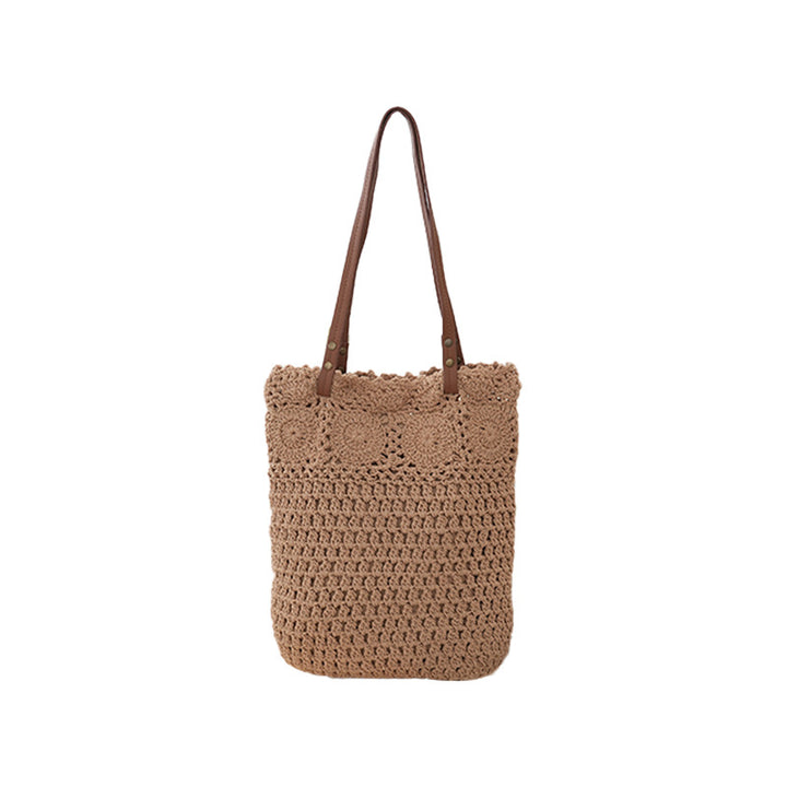 Crochet tote bag with leather handles Bowlift