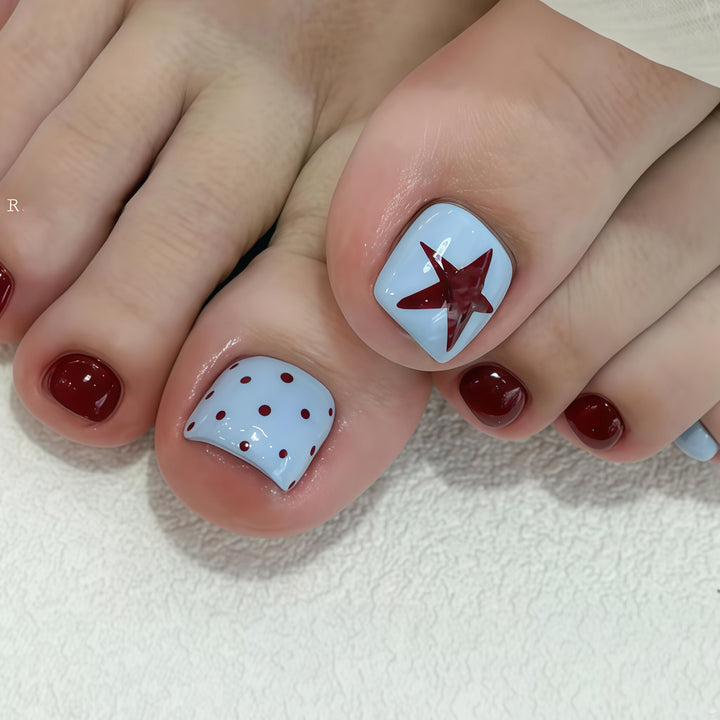 Creative foot art nails with maritime star design Bowlift