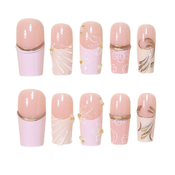 Elegant Decorative Press-On Nail Tips Bowlift