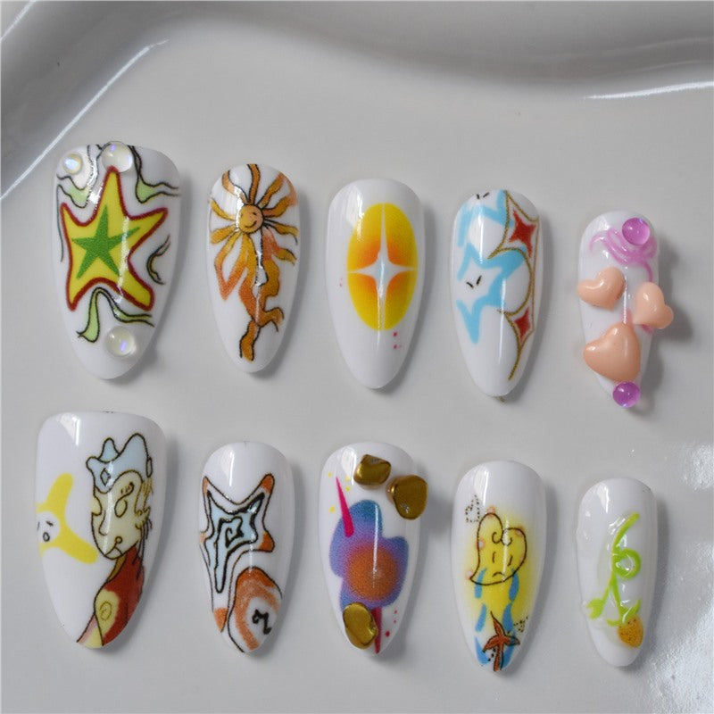 Artistic Themed Press-On Nail Set Bowlift