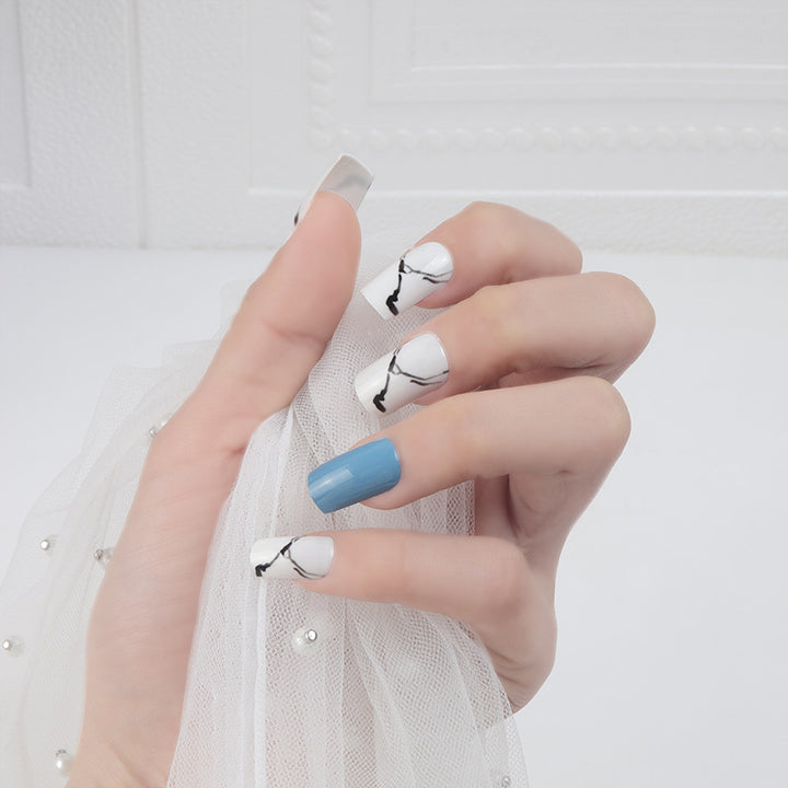 Marble-Inspired Press-On Nail Set Bowlift