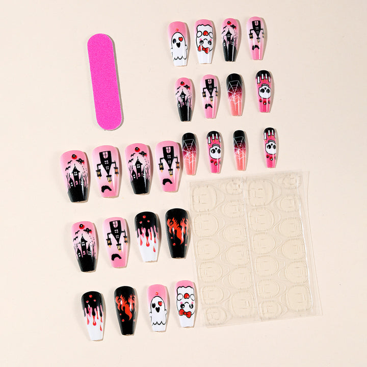 Halloween-Themed Artistic Acrylic Nail Art Extensions Bowlift