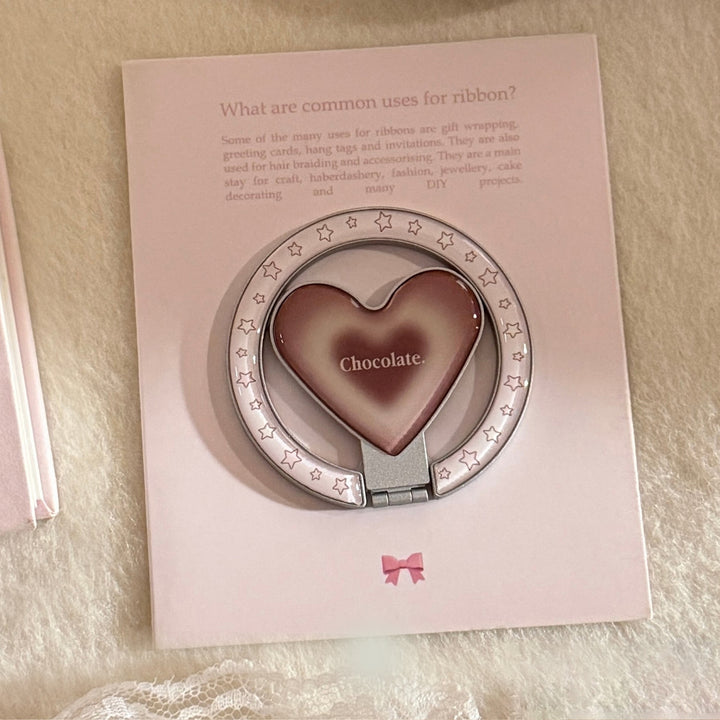 Heart-shaped hand mirror with star design Bowlift