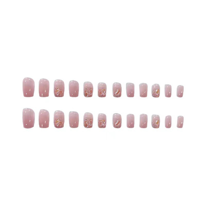 Glitter and gradient design artificial nails Bowlift