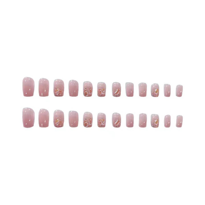Glitter and gradient design artificial nails Bowlift