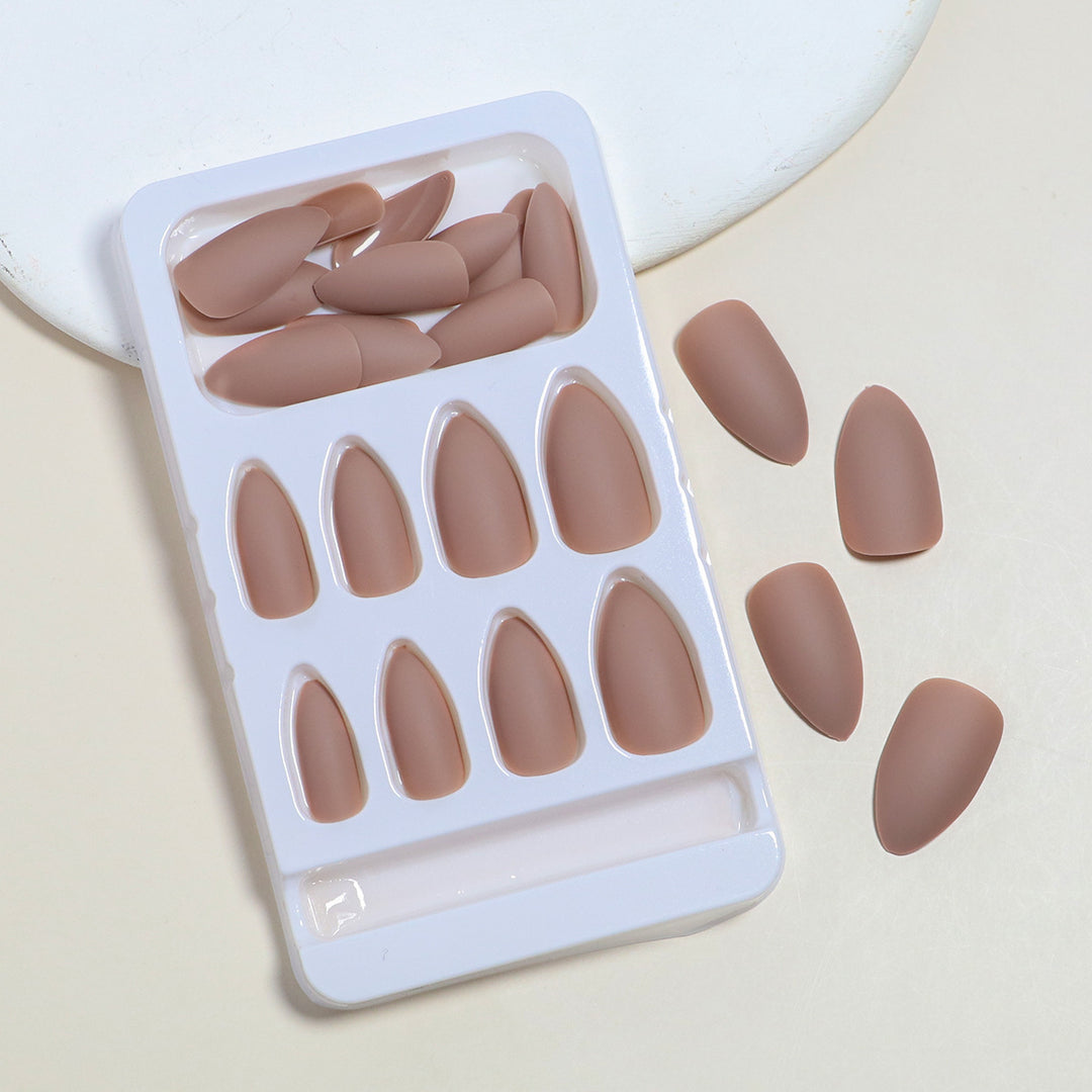 Matte Almond-Shaped Press-On Nail Tips Bowlift