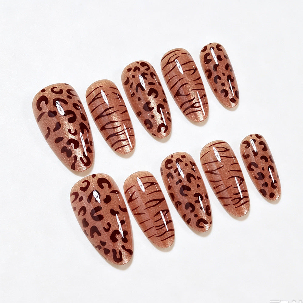 Stylish Animal Print Press-On Nail Set Bowlift