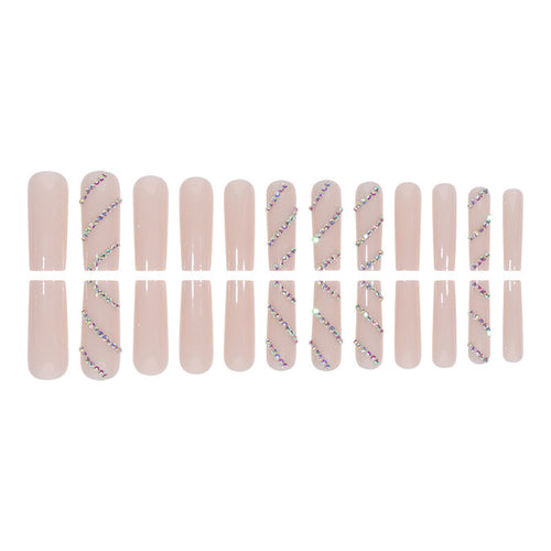 Acrylic nail set with sparkling rhinestone accents Bowlift