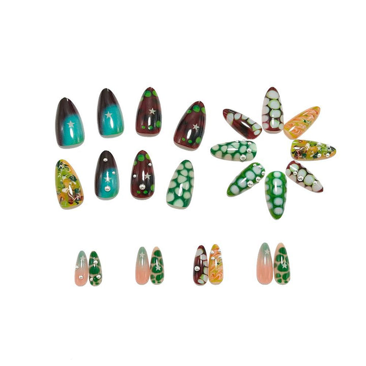 Creative artificial nails with 3D details and unique color accents Bowlift