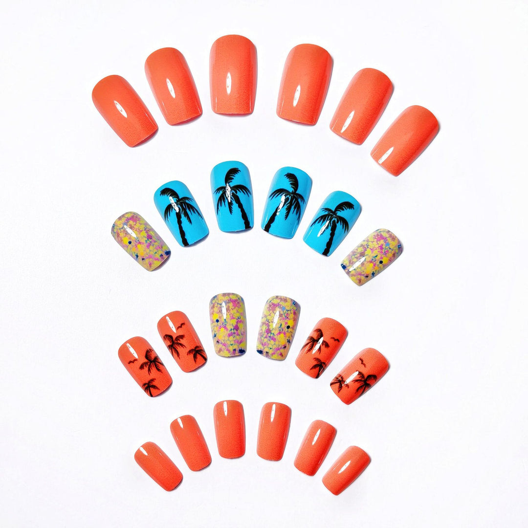 Tropical Palm Tree-Inspired Nail Art Bowlift
