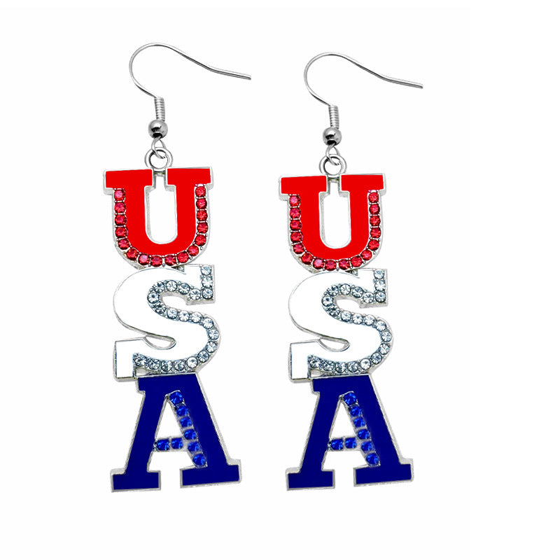Women's earrings in flip-flop design with crystal embellishment and enamel flag motif Bowlift