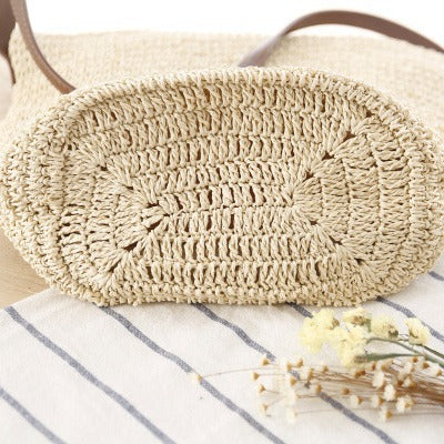 Handbag Made from Hand-Knotted Natural Material with Adjustable Shoulder Strap Bowlift