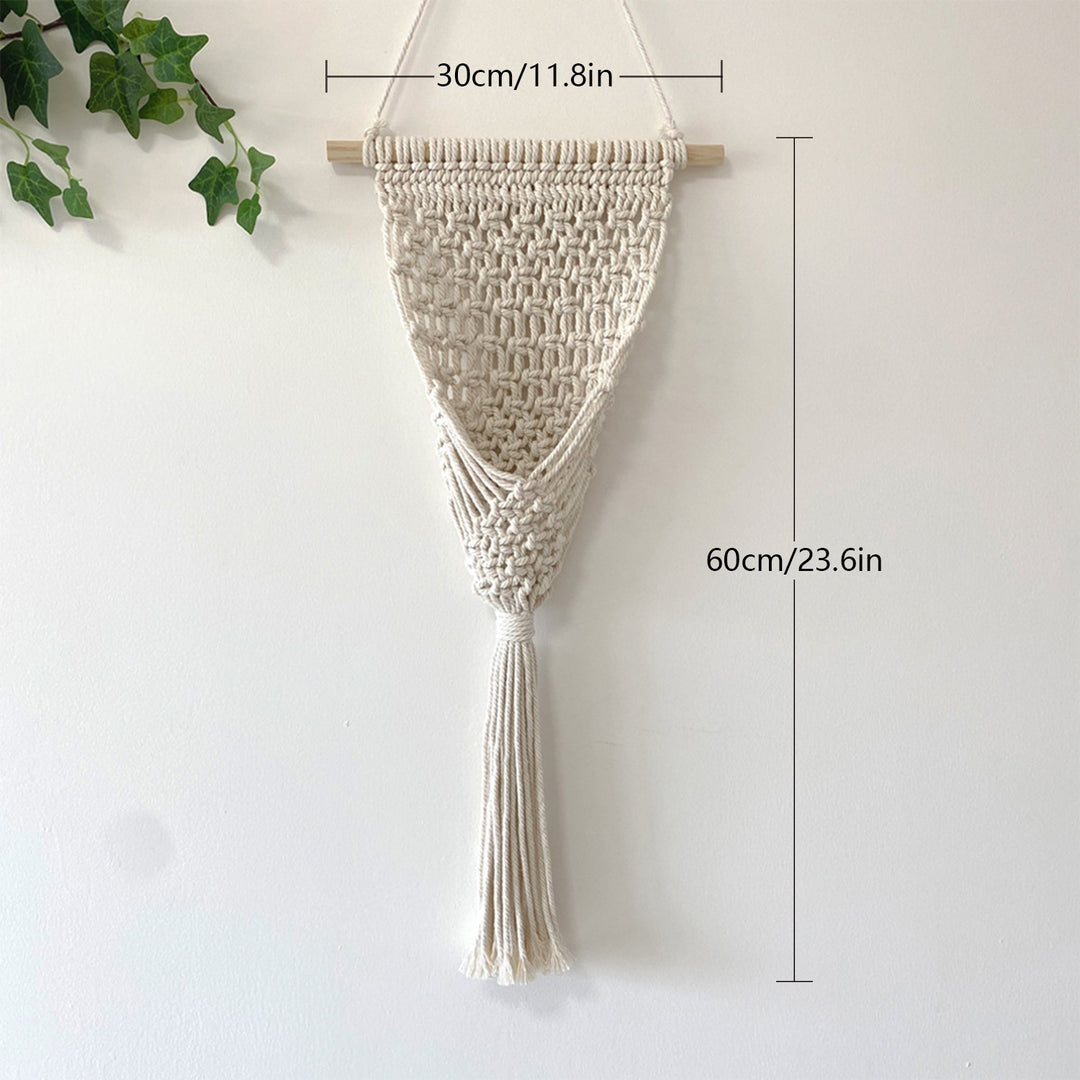 Decorative Macrame Wall Hanging with Elegant Fringed Tassels Bowlift