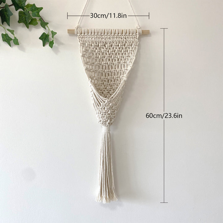 Decorative Macrame Wall Hanging with Elegant Fringed Tassels Bowlift