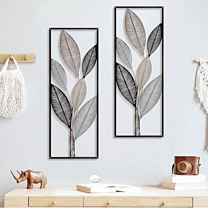 Elegant Leaf-Inspired Metal Wall Art Bowlift