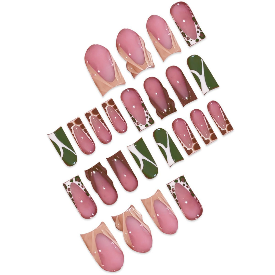 Artistic Press-On Nail Set with Unique Patterns Bowlift