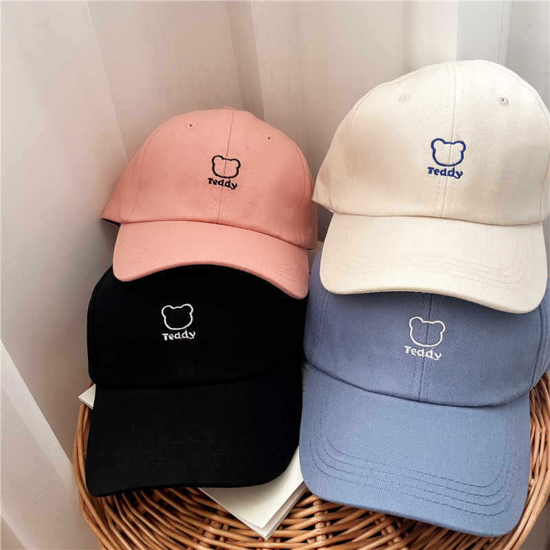 Women's Playful Teddy Bear Embroidered Baseball Cap Bowlift