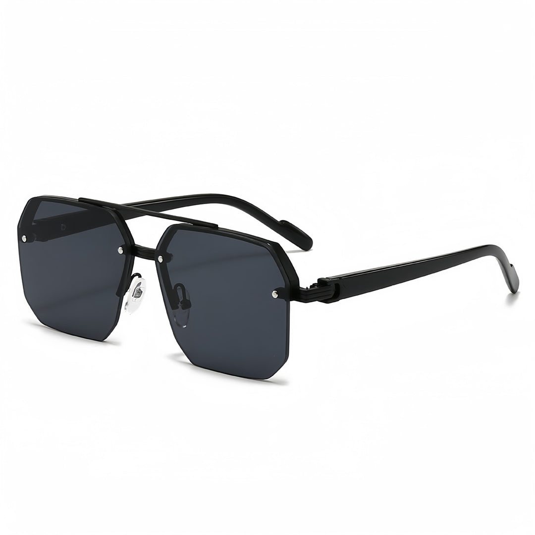 Oversized Geometric Metal Rimless Sunglasses Bowlift