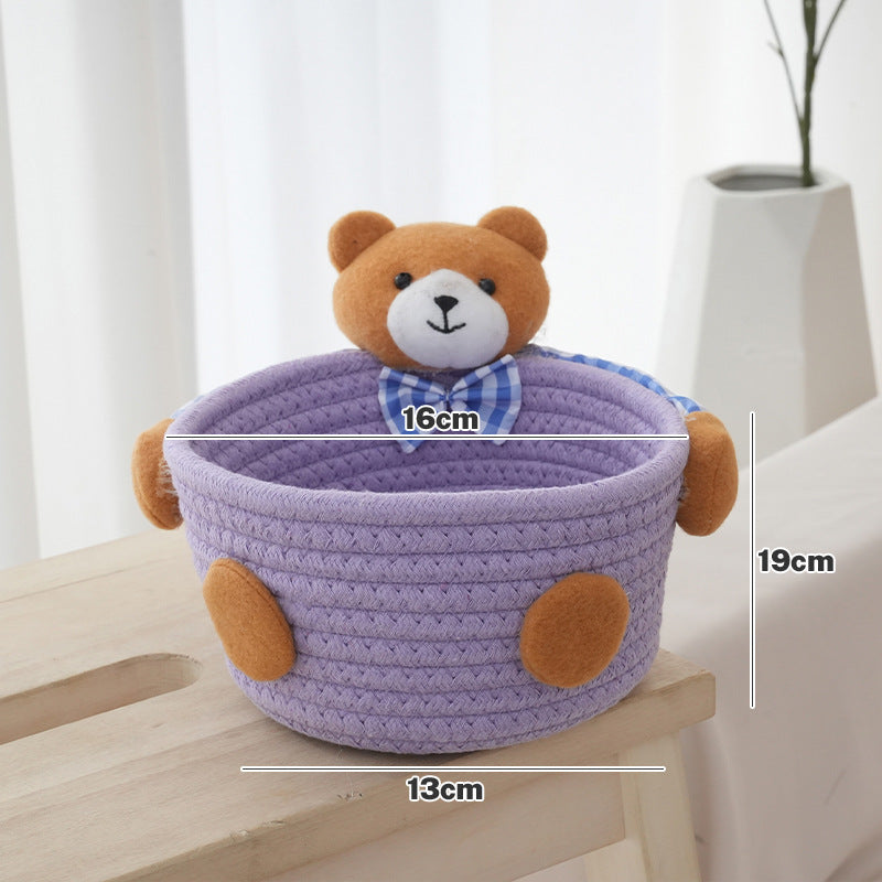 Cozy storage basket with bear motif Bowlift