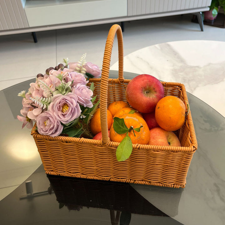 Handwoven Decorative Floral Basket Bowlift